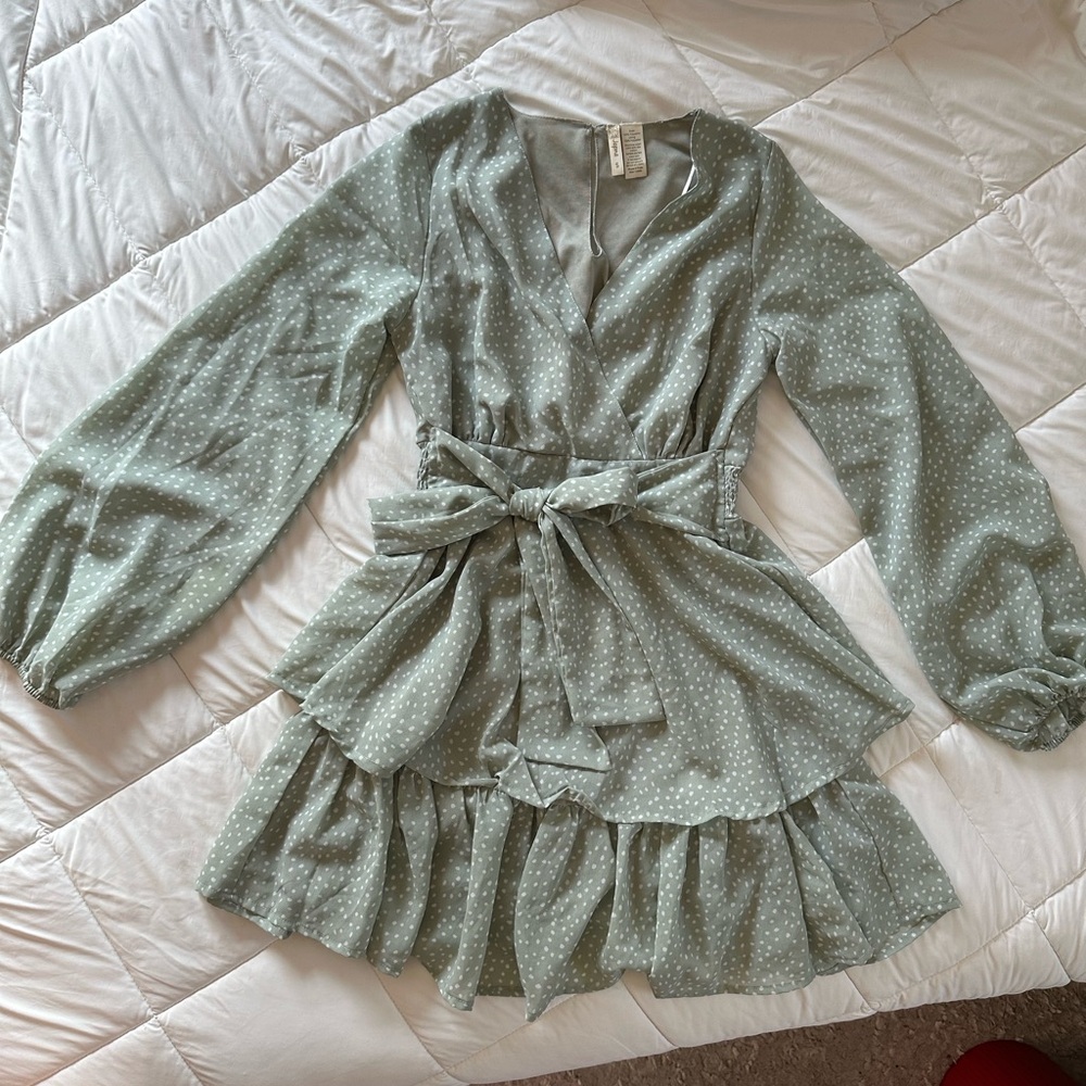 Japna Green Polka Dot Dress